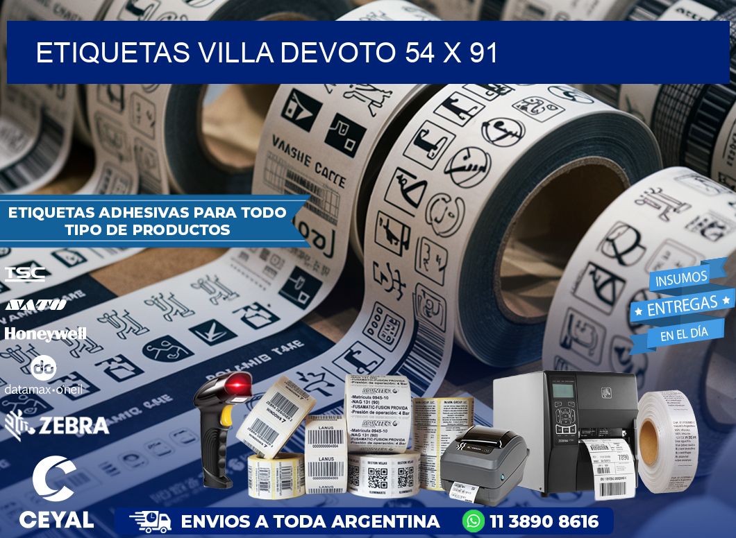 Etiquetas Villa Devoto 54 x 91