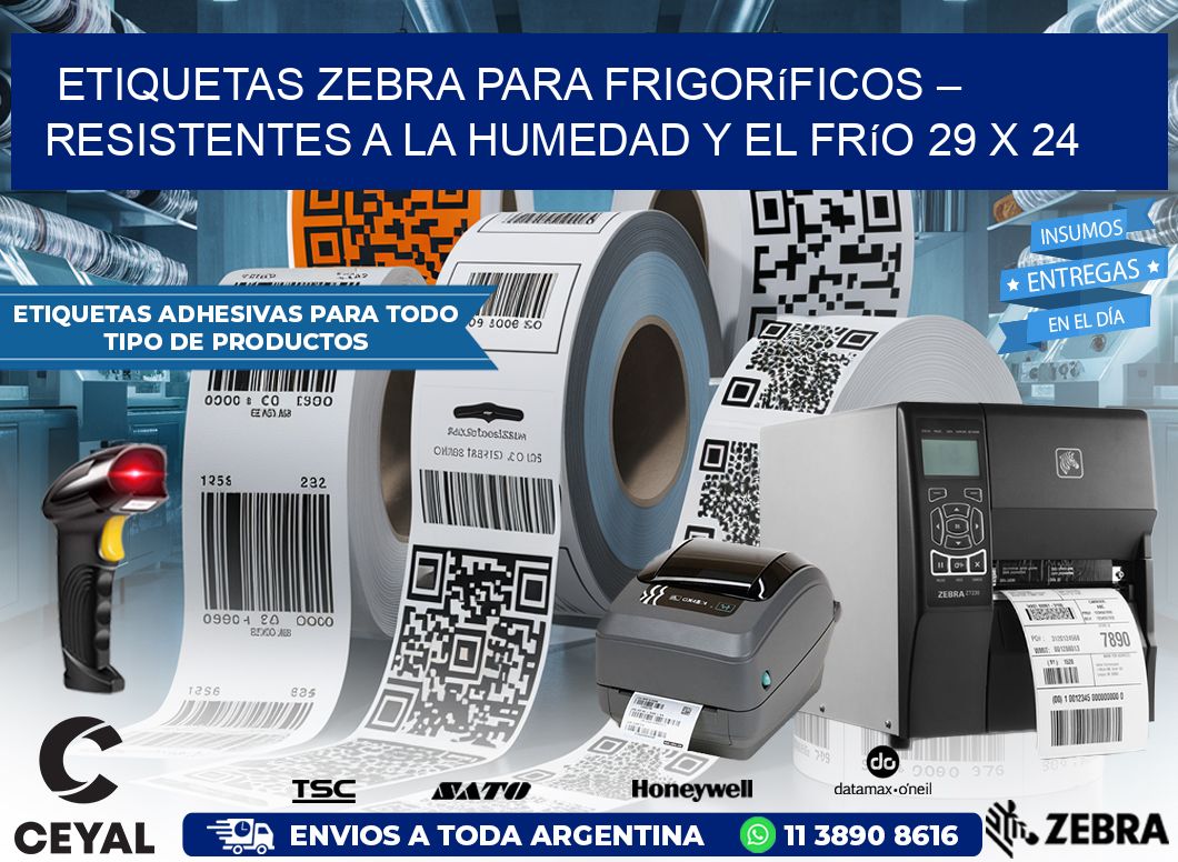 Etiquetas Zebra para Frigoríficos – Resistentes a la Humedad y el Frío 29 x 24