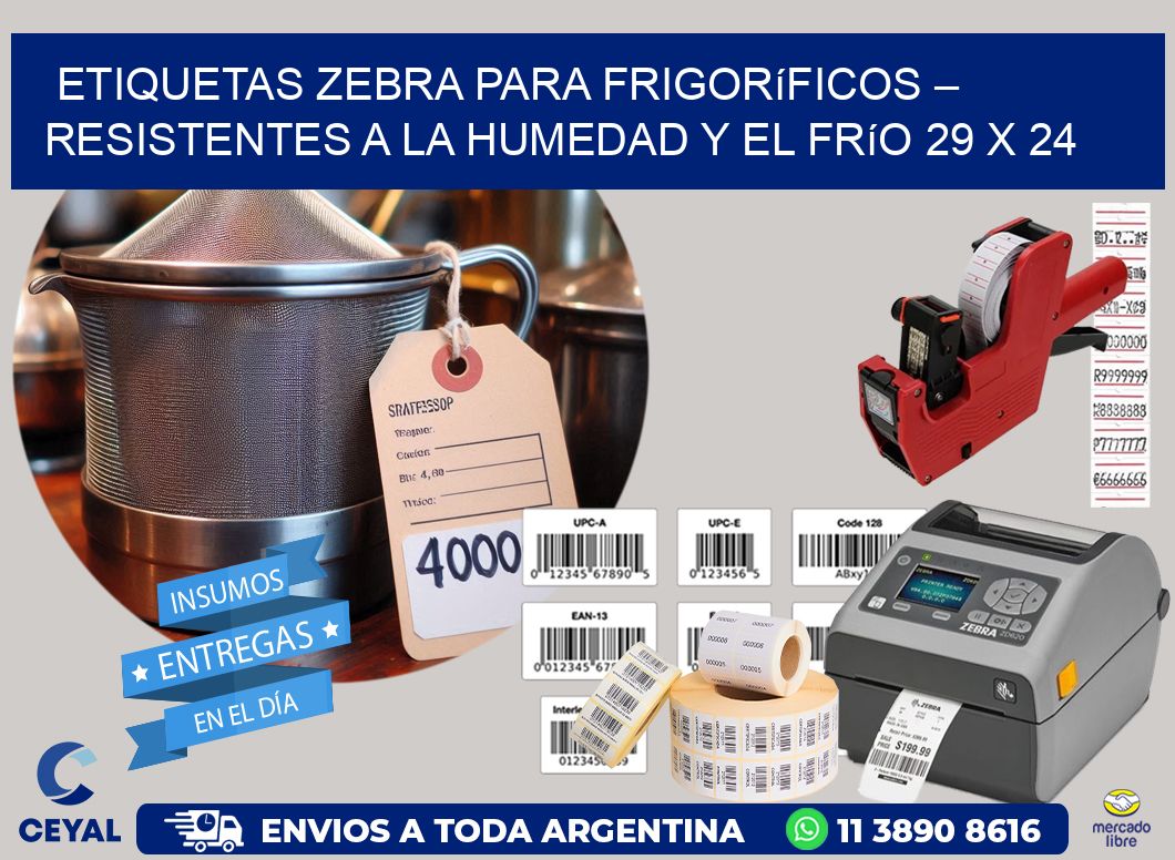 Etiquetas Zebra para Frigoríficos – Resistentes a la Humedad y el Frío 29 x 24