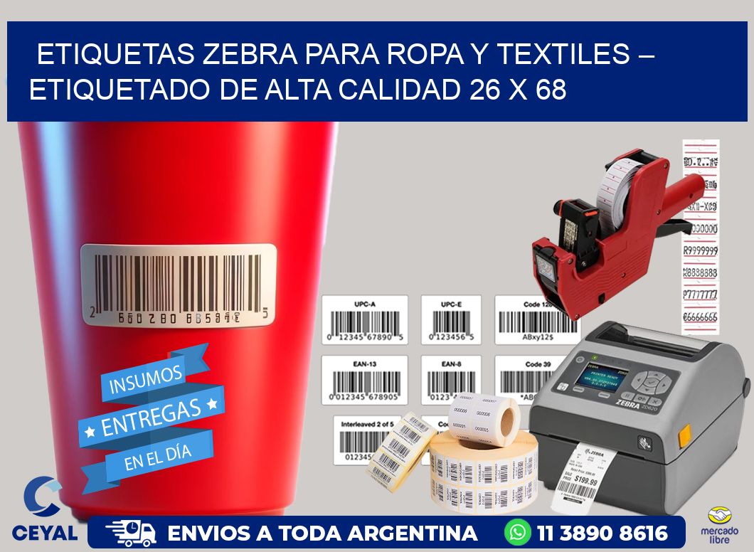 Etiquetas Zebra para Ropa y Textiles – Etiquetado de Alta Calidad 26 x 68