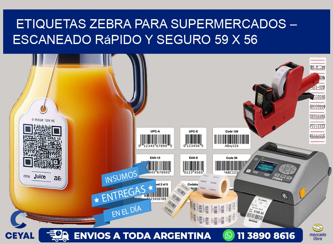 Etiquetas Zebra para Supermercados – Escaneado Rápido y Seguro 59 x 56