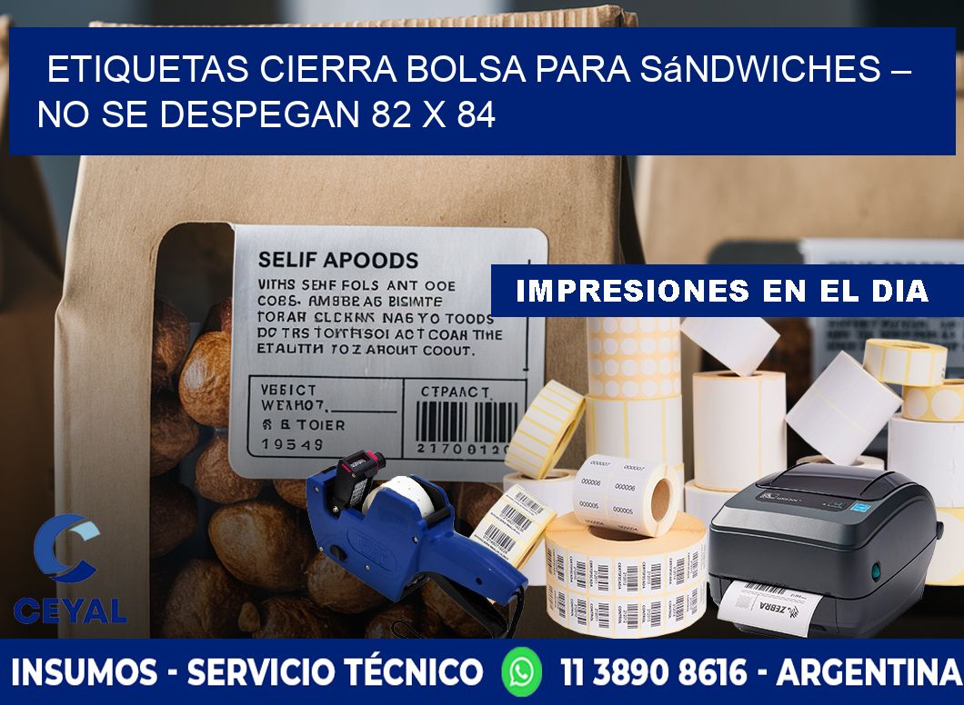 Etiquetas cierra bolsa para sándwiches – No se despegan 82 x 84