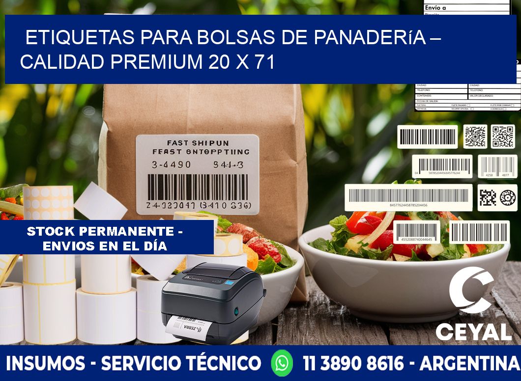 Etiquetas para bolsas de panadería – Calidad premium 20 x 71