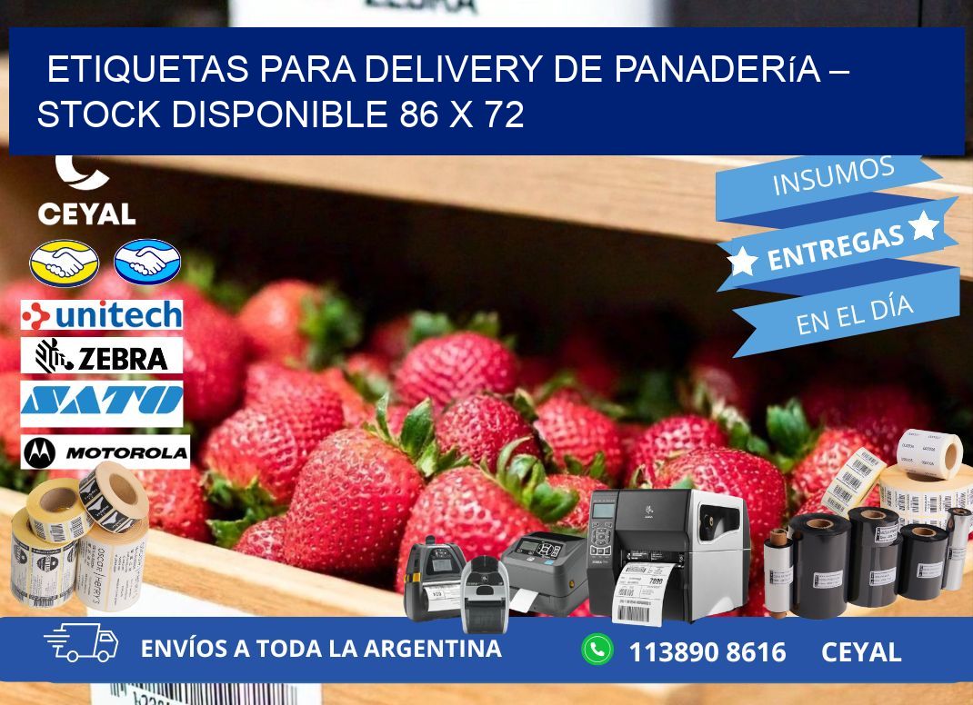 Etiquetas para delivery de panadería – Stock disponible 86 x 72