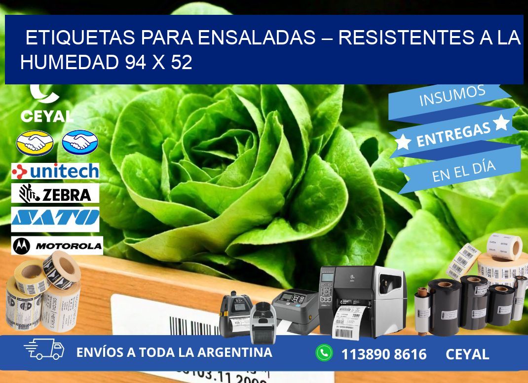 Etiquetas para ensaladas – Resistentes a la humedad 94 x 52