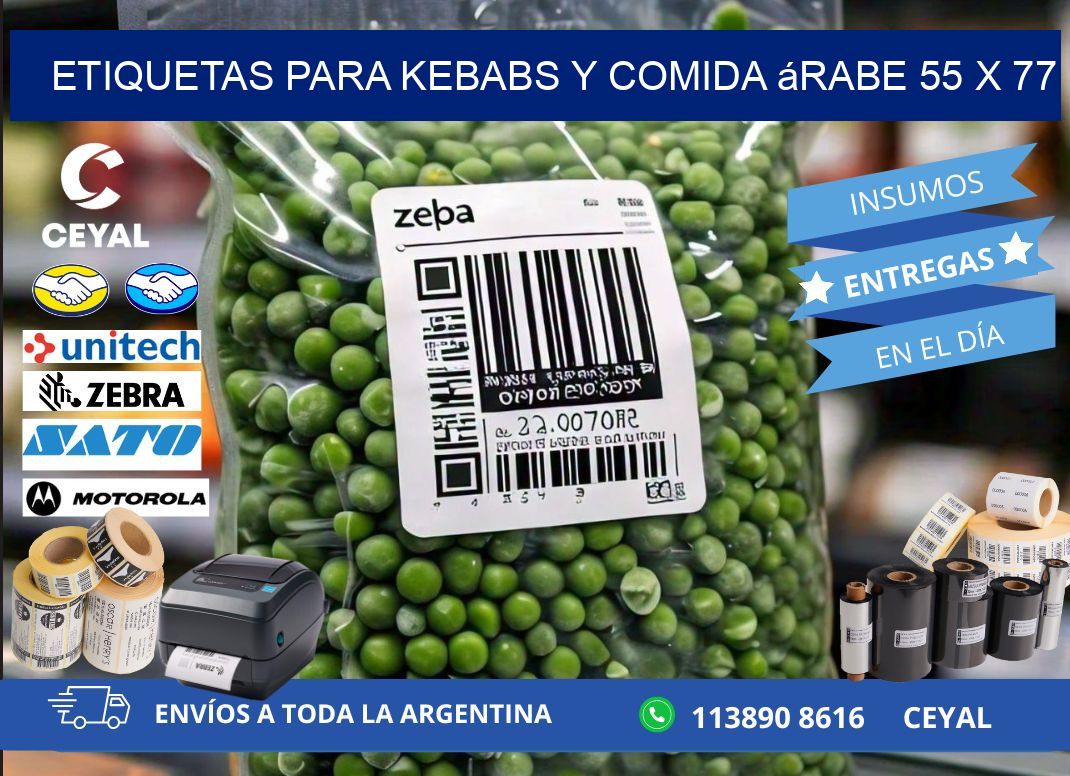 Etiquetas para kebabs y comida árabe 55 x 77