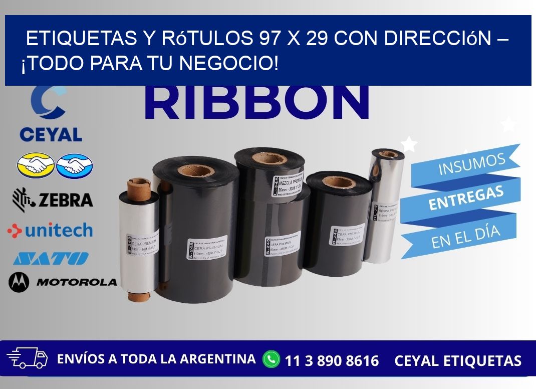 Etiquetas y Rótulos 97 x 29 con Dirección – ¡Todo para tu Negocio!