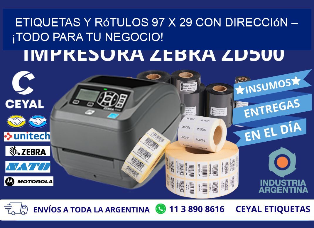 Etiquetas y Rótulos 97 x 29 con Dirección – ¡Todo para tu Negocio!