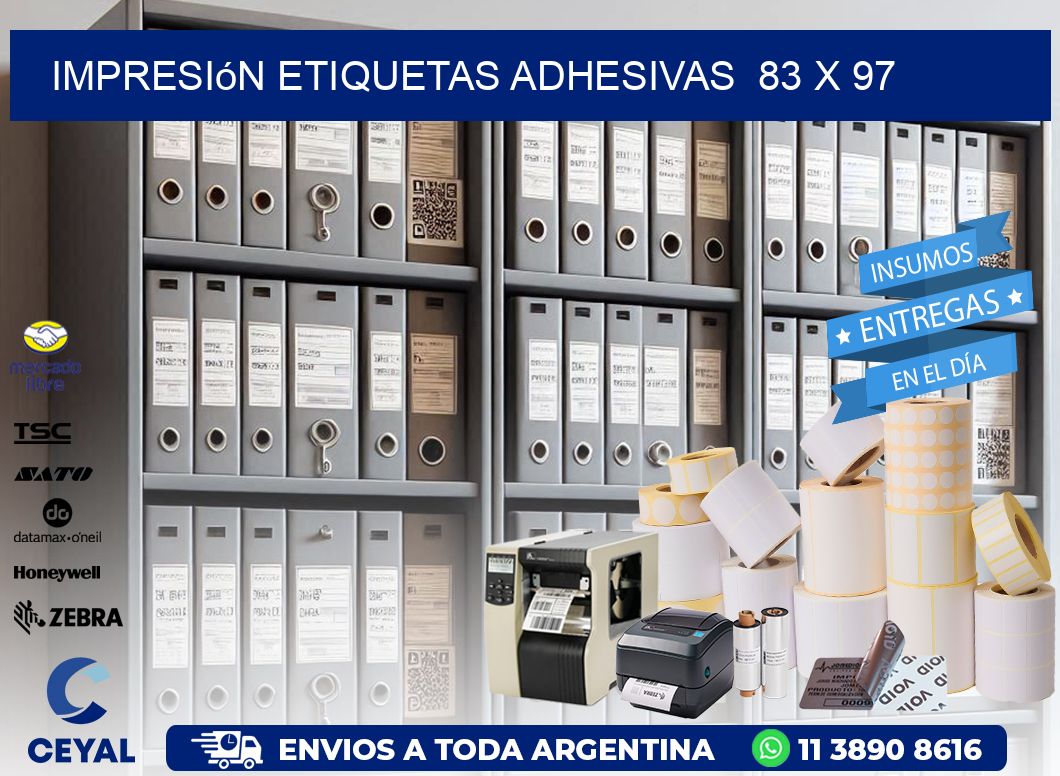 Impresión Etiquetas adhesivas  83 x 97