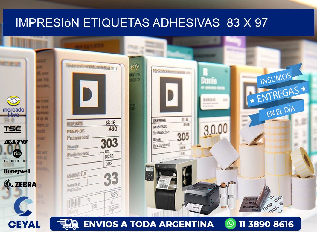 Impresión Etiquetas adhesivas  83 x 97