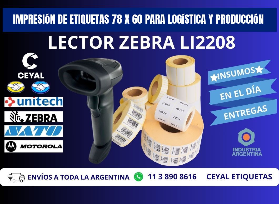 Impresión de Etiquetas 78 x 60 para Logística y Producción