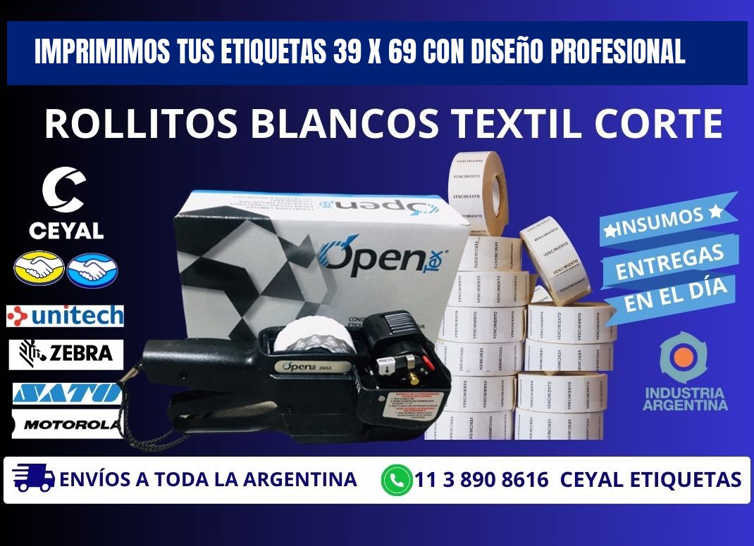 Imprimimos tus Etiquetas 39 x 69 con Diseño Profesional