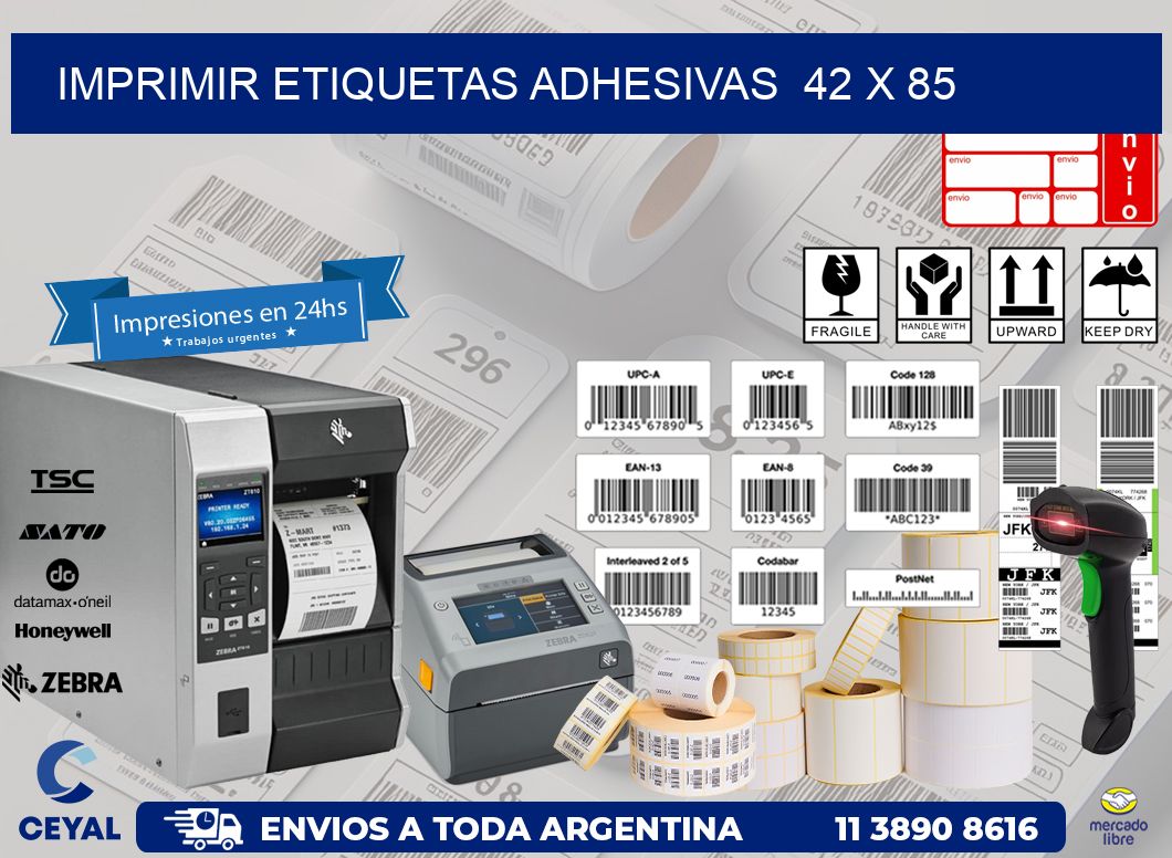 Imprimir Etiquetas adhesivas  42 x 85