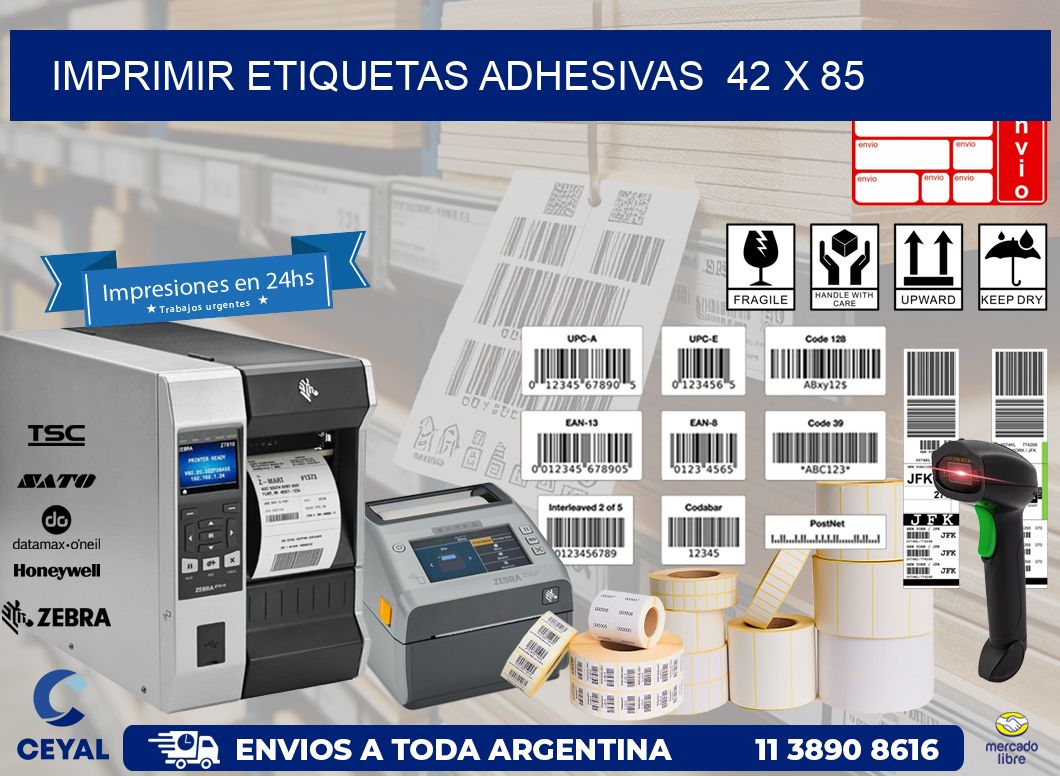 Imprimir Etiquetas adhesivas  42 x 85