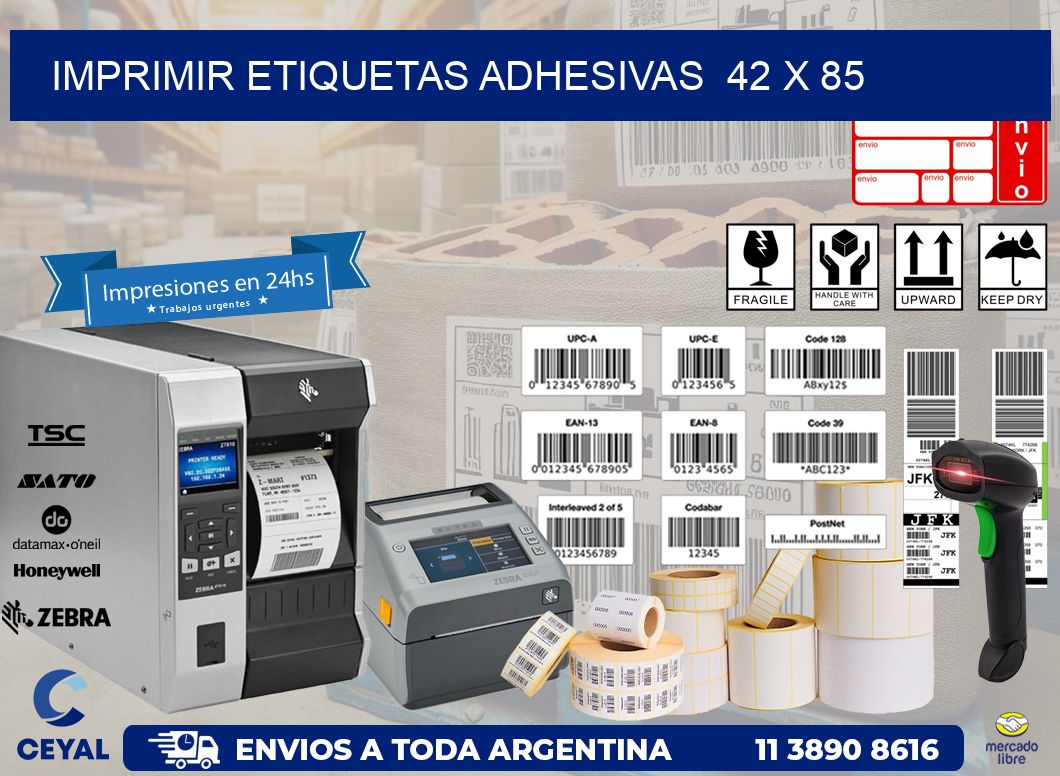 Imprimir Etiquetas adhesivas  42 x 85