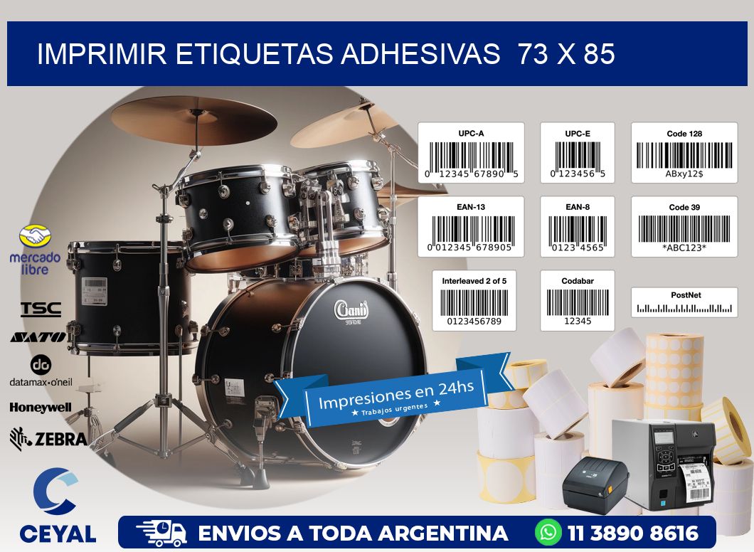 Imprimir Etiquetas adhesivas  73 x 85