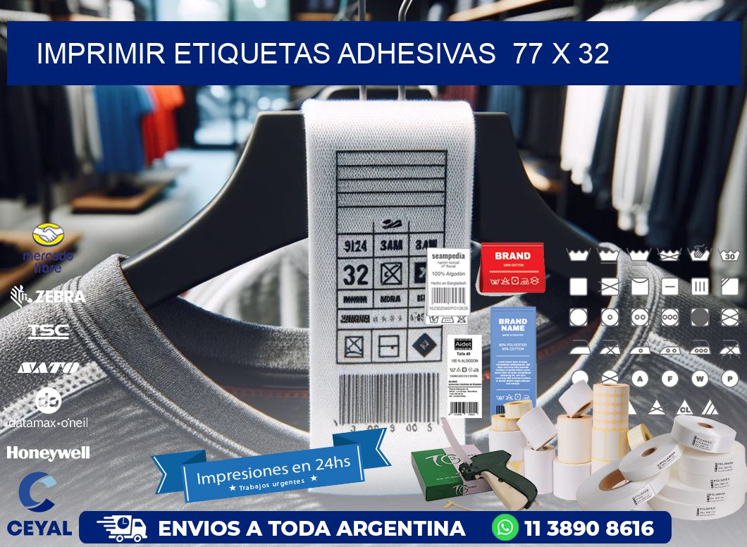 Imprimir Etiquetas adhesivas  77 x 32