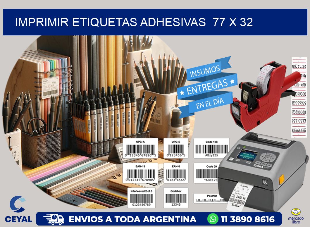 Imprimir Etiquetas adhesivas  77 x 32