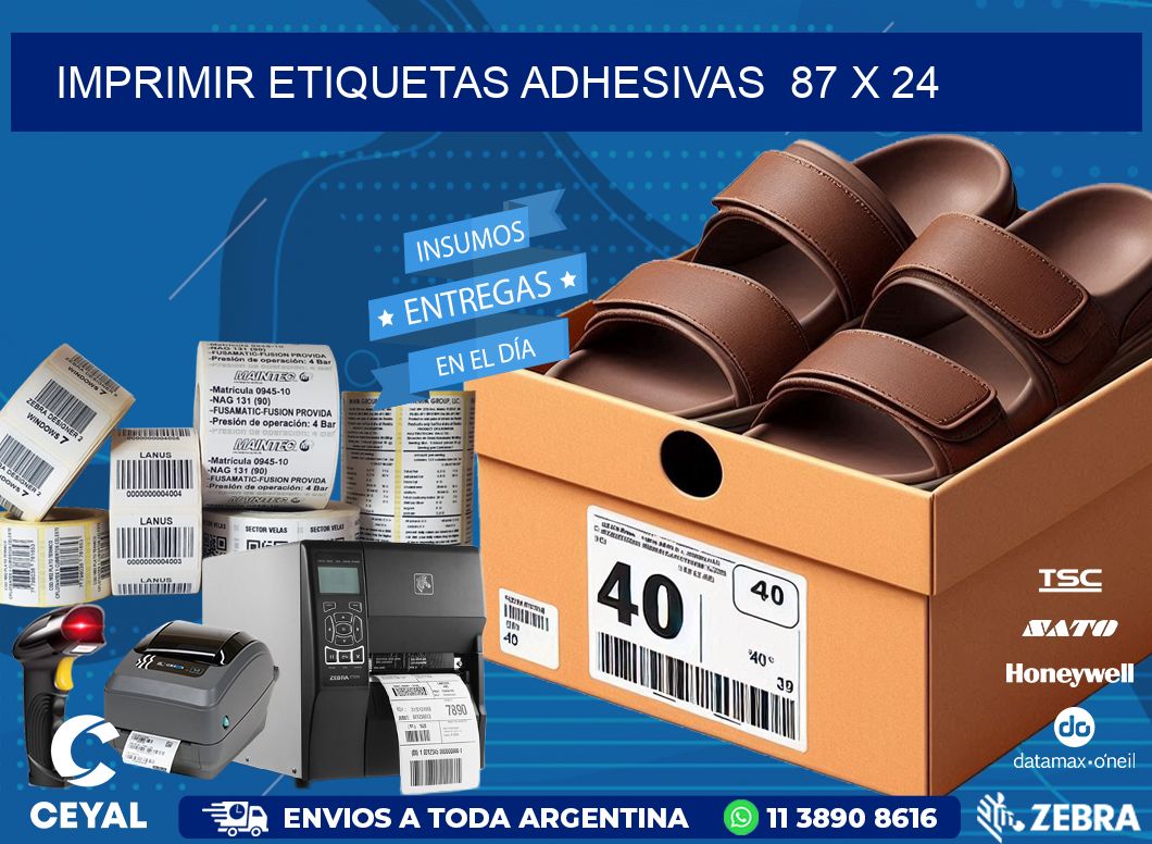 Imprimir Etiquetas adhesivas  87 x 24