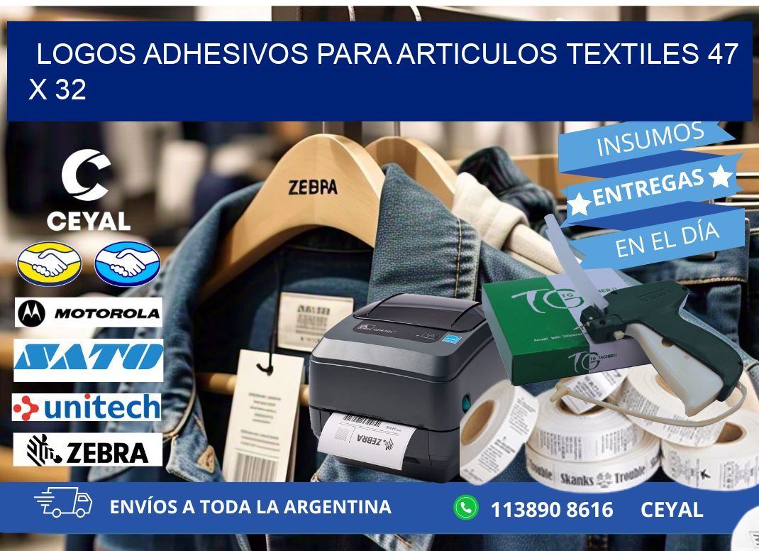 LOGOS ADHESIVOS PARA ARTICULOS TEXTILES 47 x 32