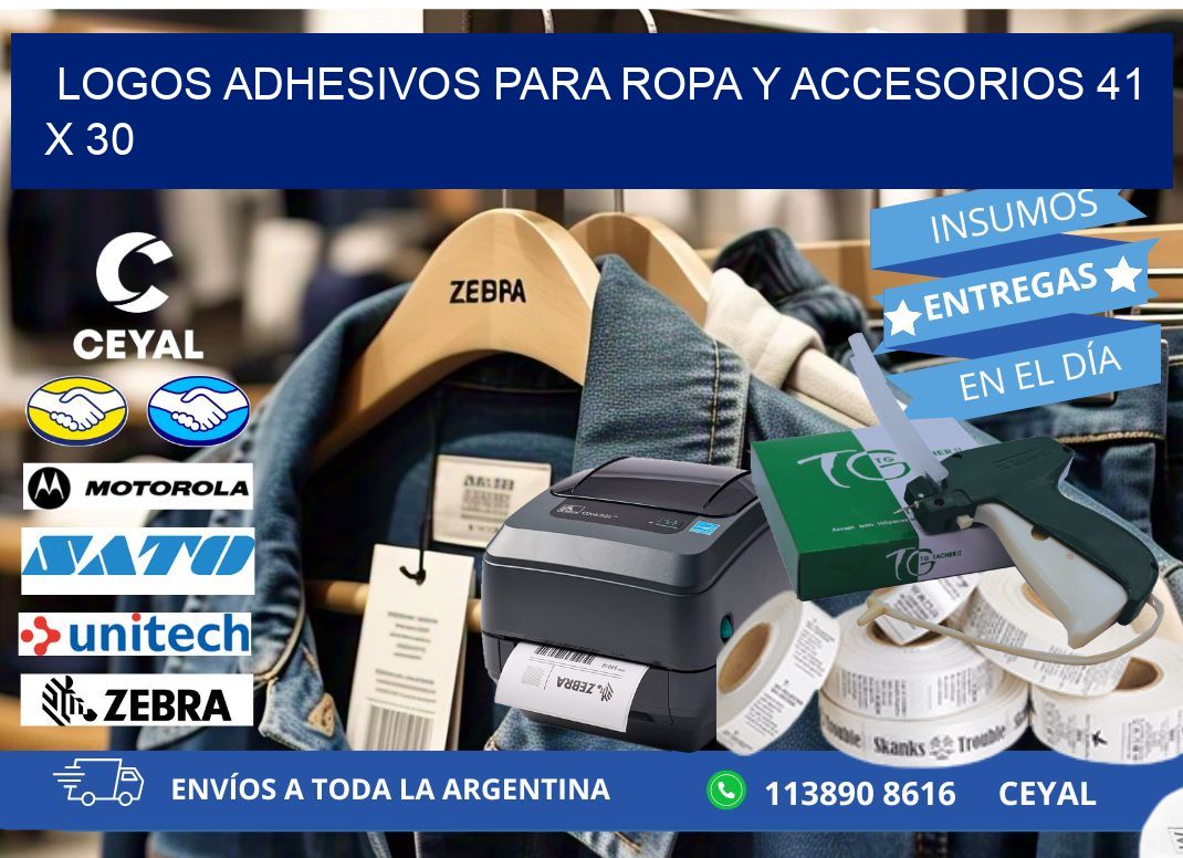 LOGOS ADHESIVOS PARA ROPA Y ACCESORIOS 41 x 30