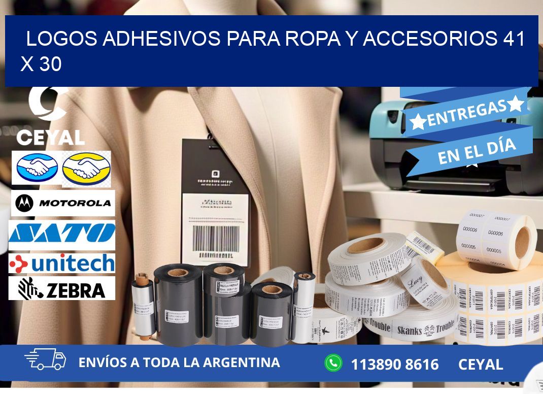 LOGOS ADHESIVOS PARA ROPA Y ACCESORIOS 41 x 30