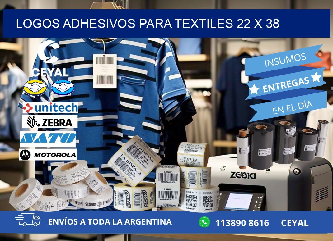 LOGOS ADHESIVOS PARA TEXTILES 22 x 38