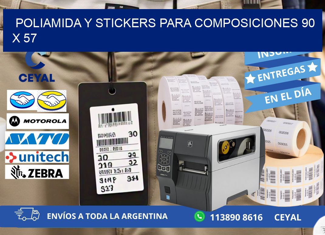 POLIAMIDA Y STICKERS PARA COMPOSICIONES 90 x 57