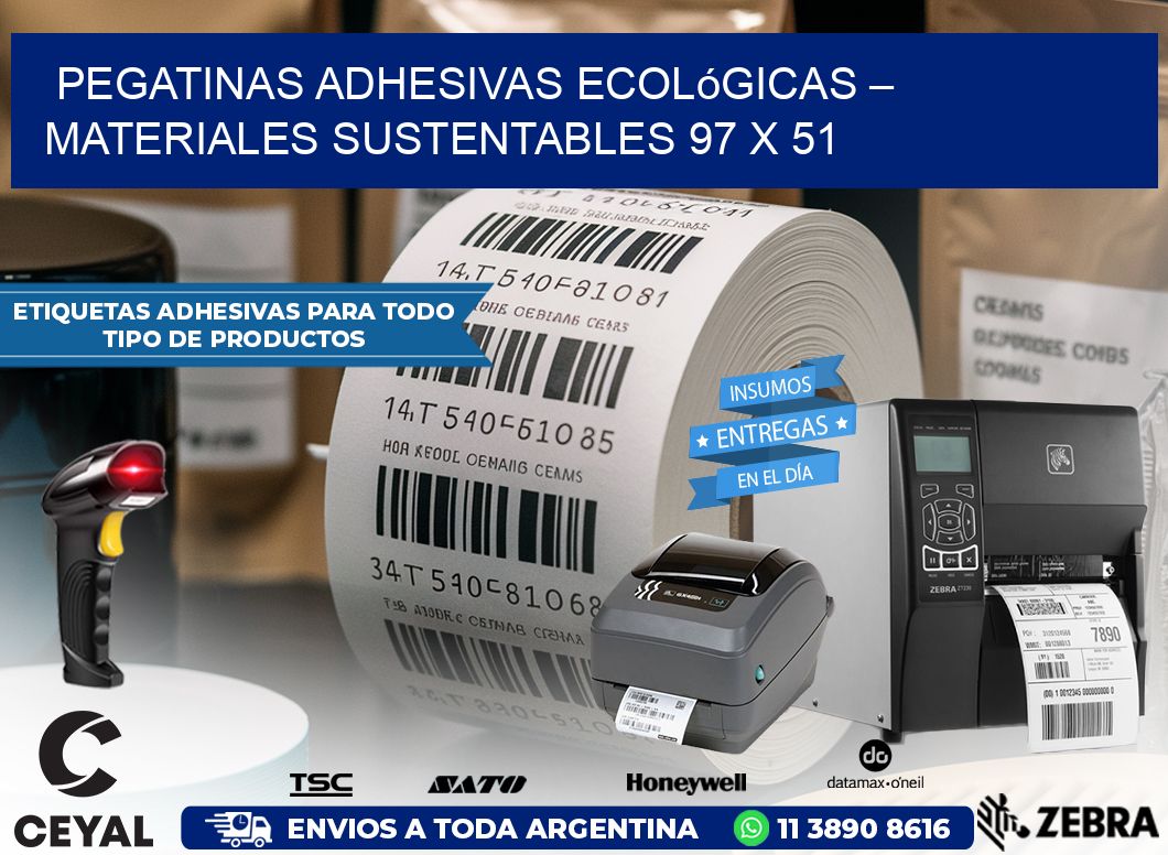 Pegatinas Adhesivas Ecológicas – Materiales Sustentables 97 x 51