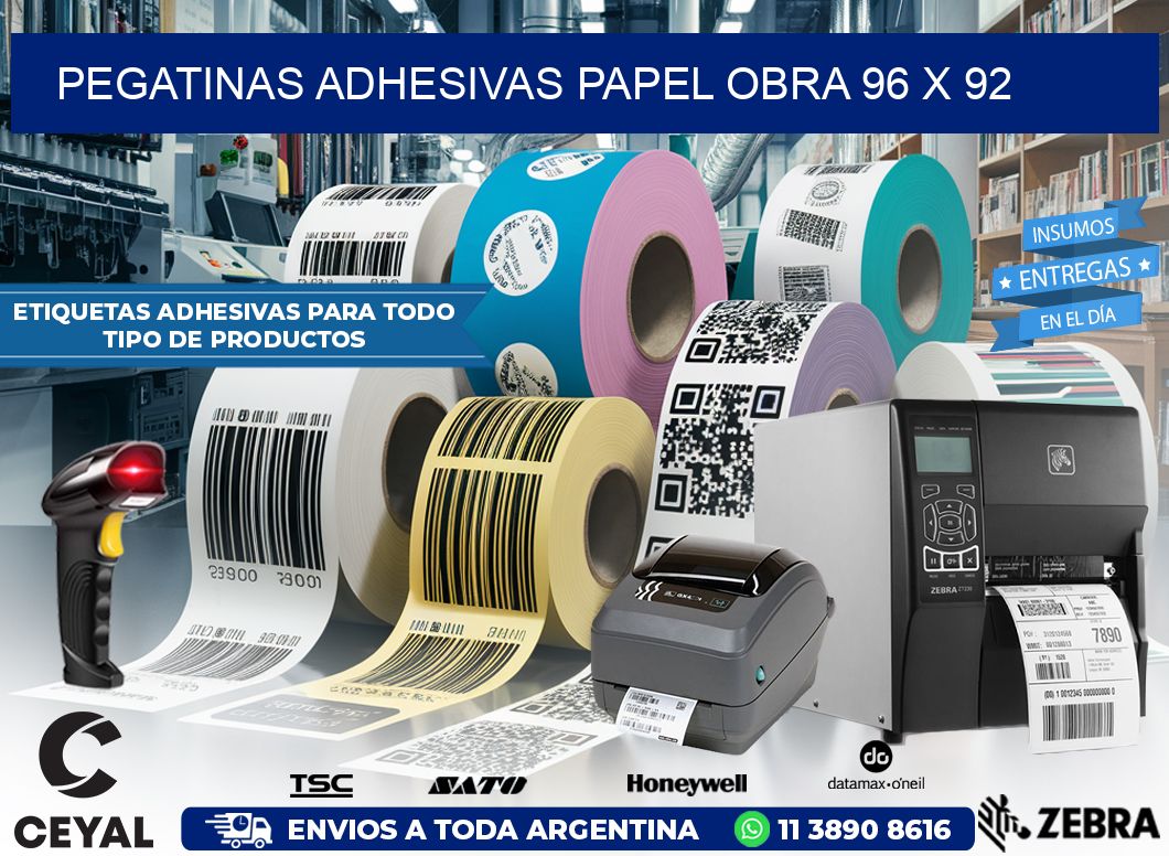 Pegatinas Adhesivas papel Obra 96 x 92