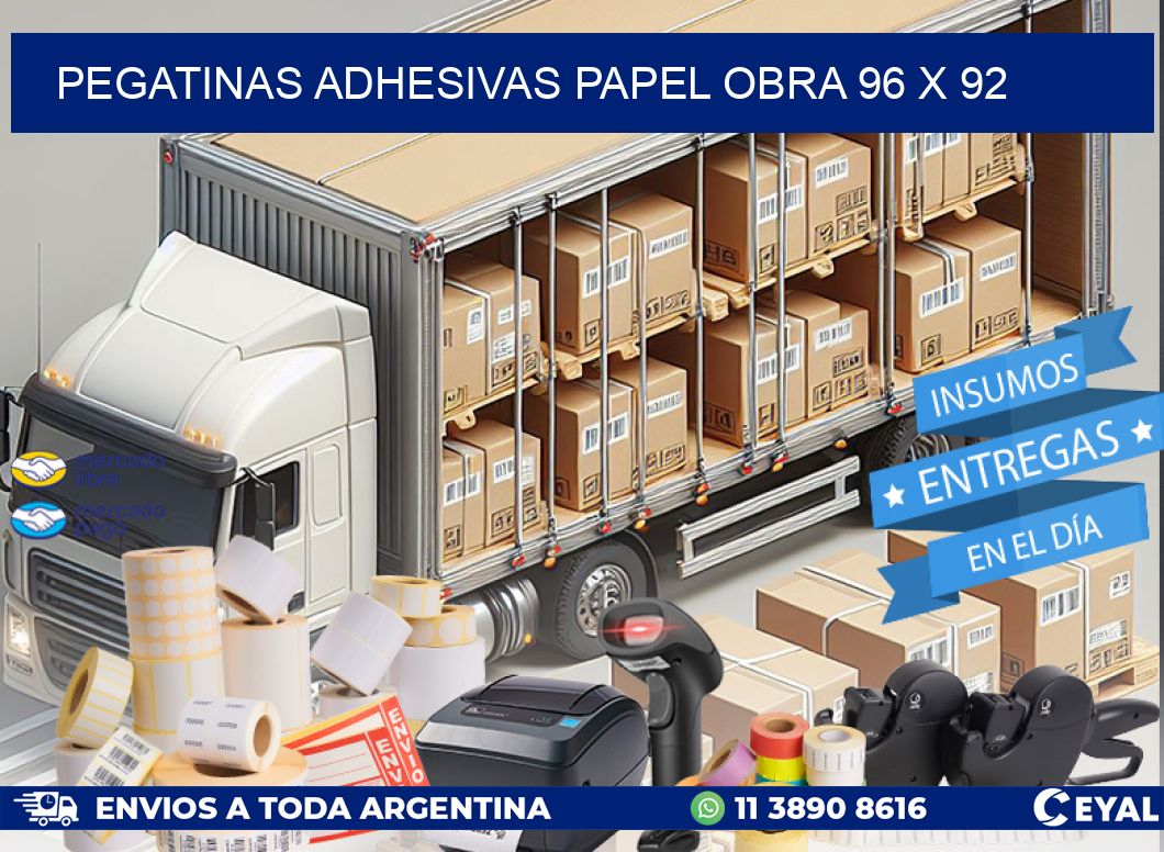 Pegatinas Adhesivas papel Obra 96 x 92