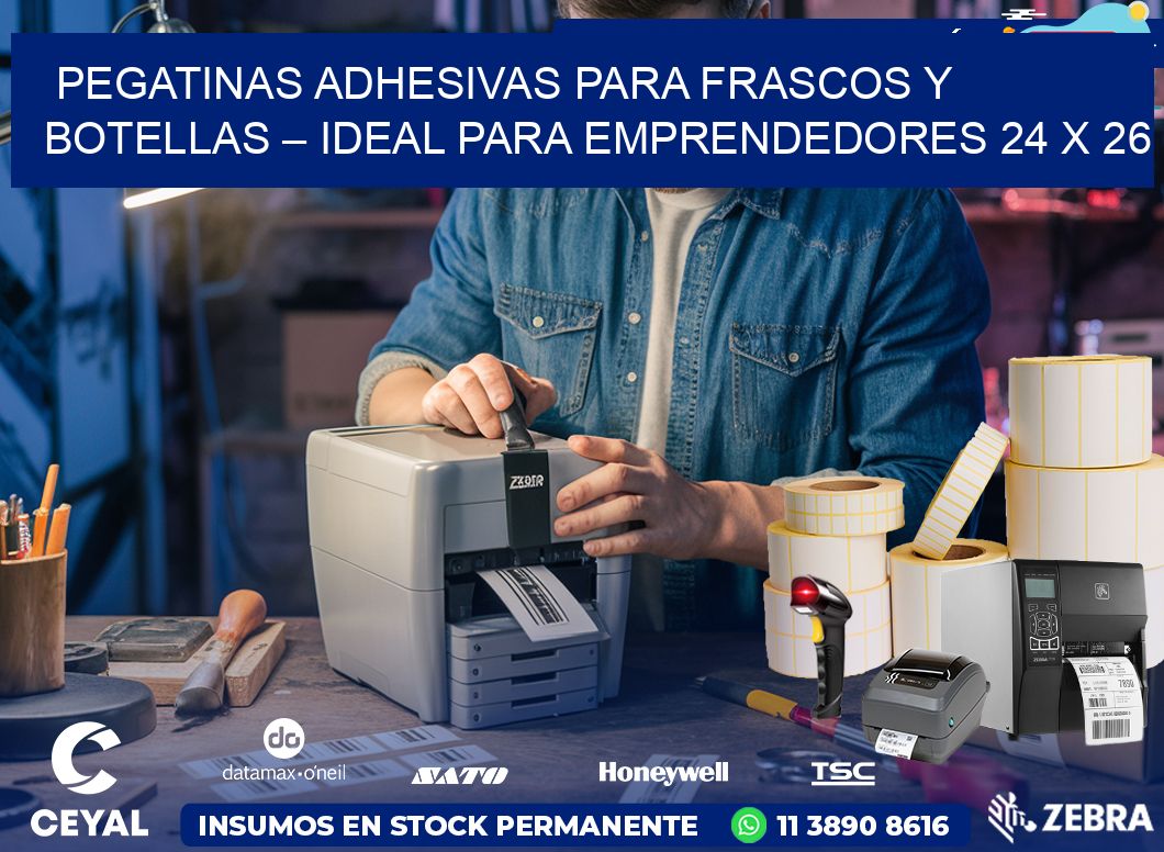 Pegatinas Adhesivas para Frascos y Botellas – Ideal para Emprendedores 24 x 26