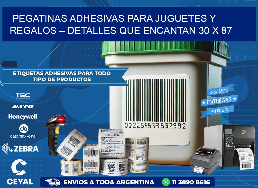 Pegatinas Adhesivas para Juguetes y Regalos – Detalles que Encantan 30 x 87