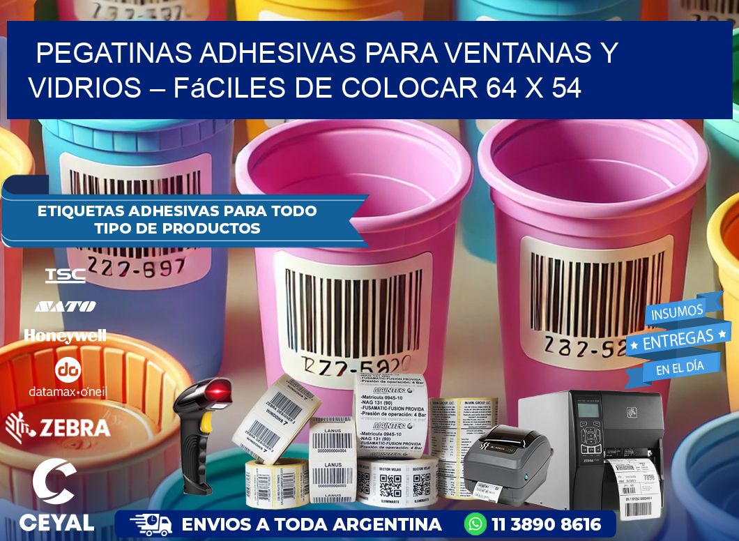 Pegatinas Adhesivas para Ventanas y Vidrios – Fáciles de Colocar 64 x 54