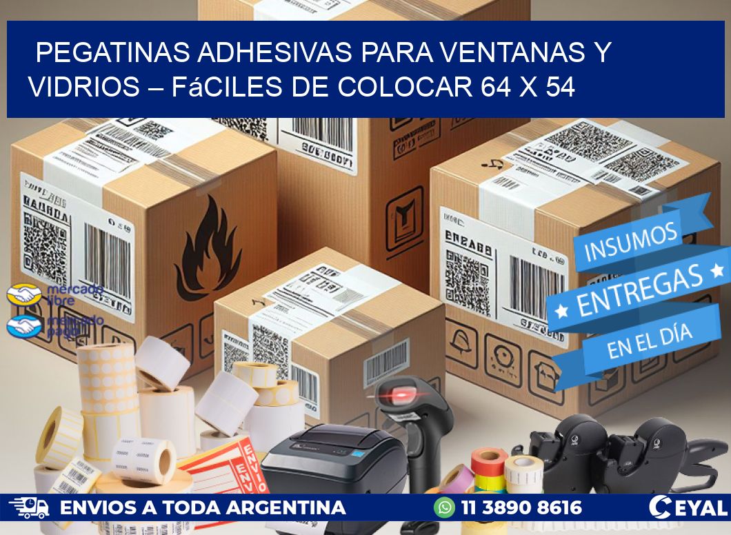 Pegatinas Adhesivas para Ventanas y Vidrios – Fáciles de Colocar 64 x 54