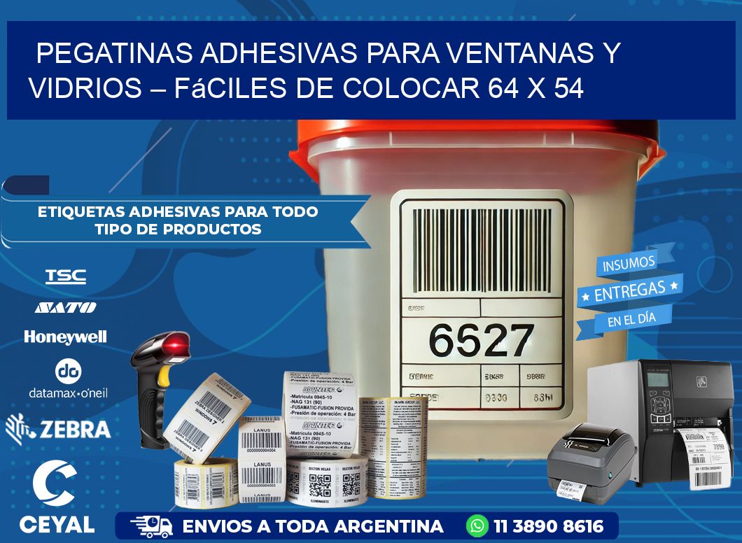 Pegatinas Adhesivas para Ventanas y Vidrios – Fáciles de Colocar 64 x 54