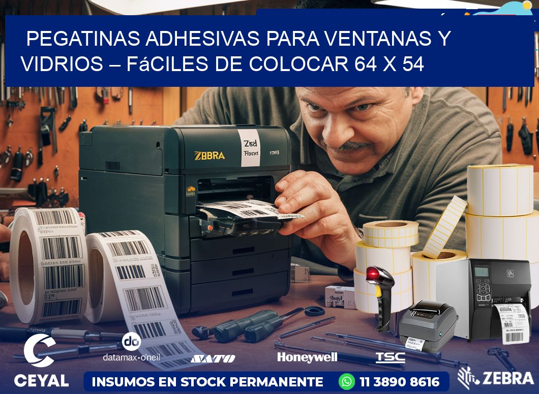 Pegatinas Adhesivas para Ventanas y Vidrios – Fáciles de Colocar 64 x 54