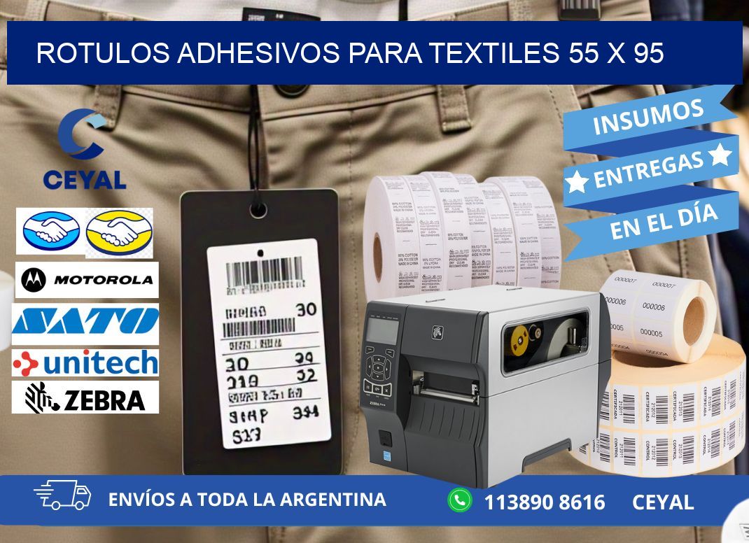 ROTULOS ADHESIVOS PARA TEXTILES 55 x 95