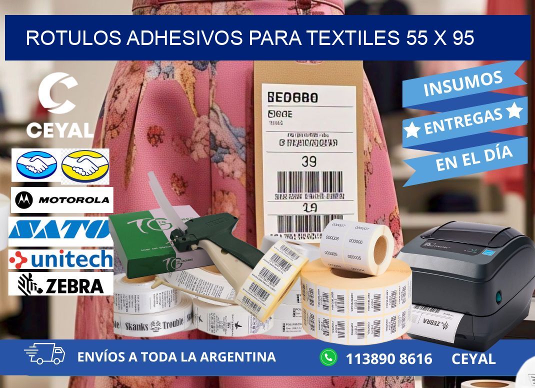 ROTULOS ADHESIVOS PARA TEXTILES 55 x 95