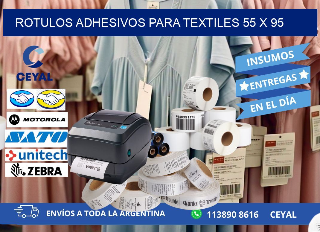 ROTULOS ADHESIVOS PARA TEXTILES 55 x 95