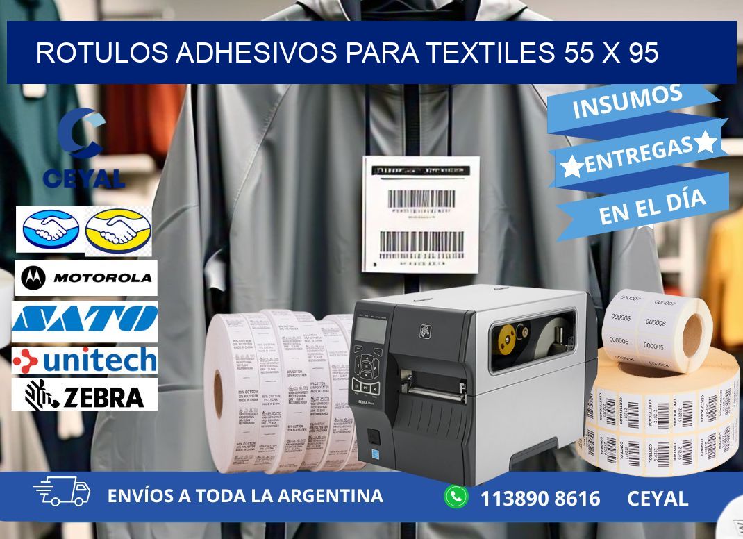 ROTULOS ADHESIVOS PARA TEXTILES 55 x 95