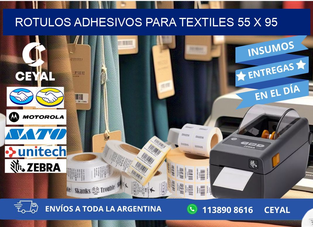 ROTULOS ADHESIVOS PARA TEXTILES 55 x 95