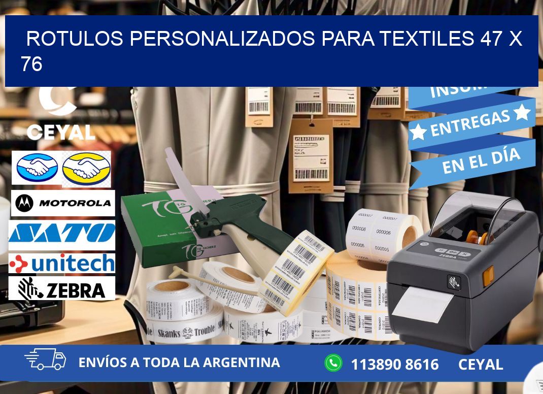 ROTULOS PERSONALIZADOS PARA TEXTILES 47 x 76