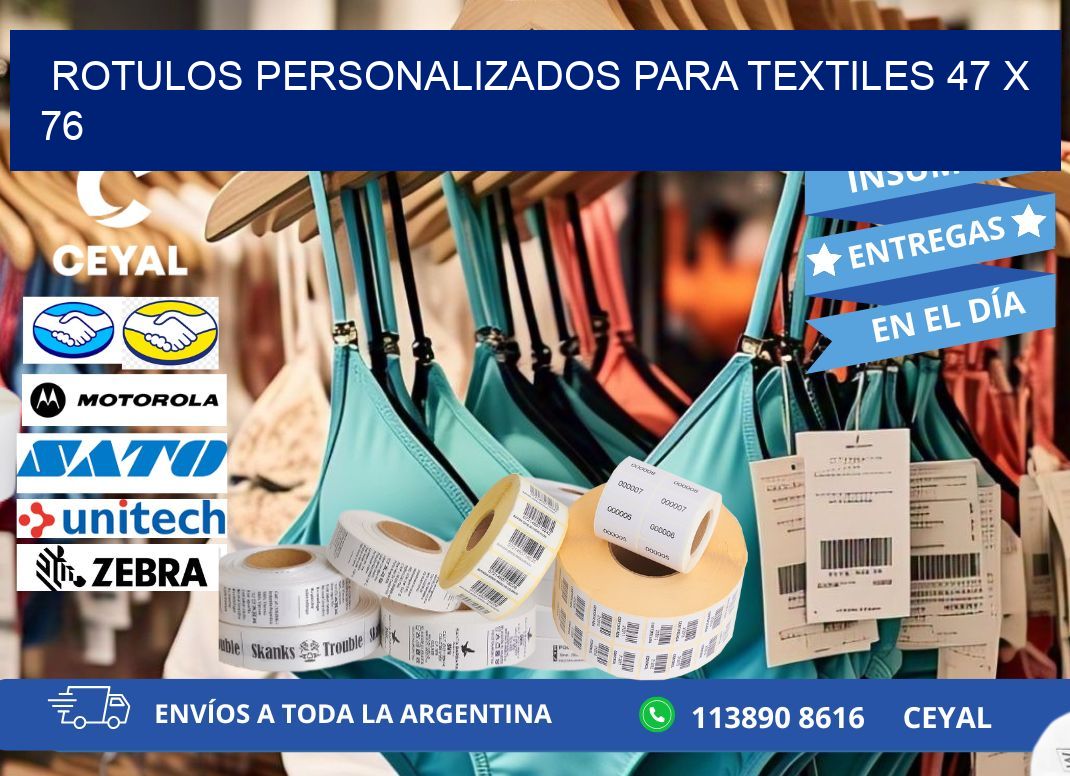 ROTULOS PERSONALIZADOS PARA TEXTILES 47 x 76