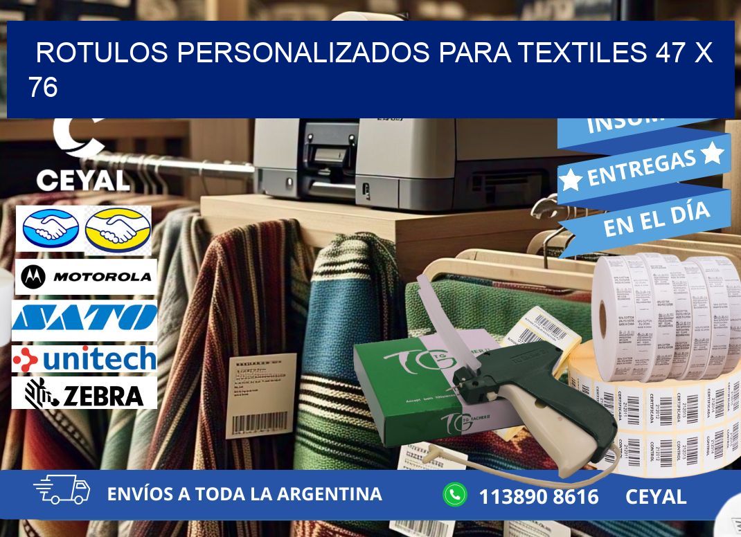 ROTULOS PERSONALIZADOS PARA TEXTILES 47 x 76