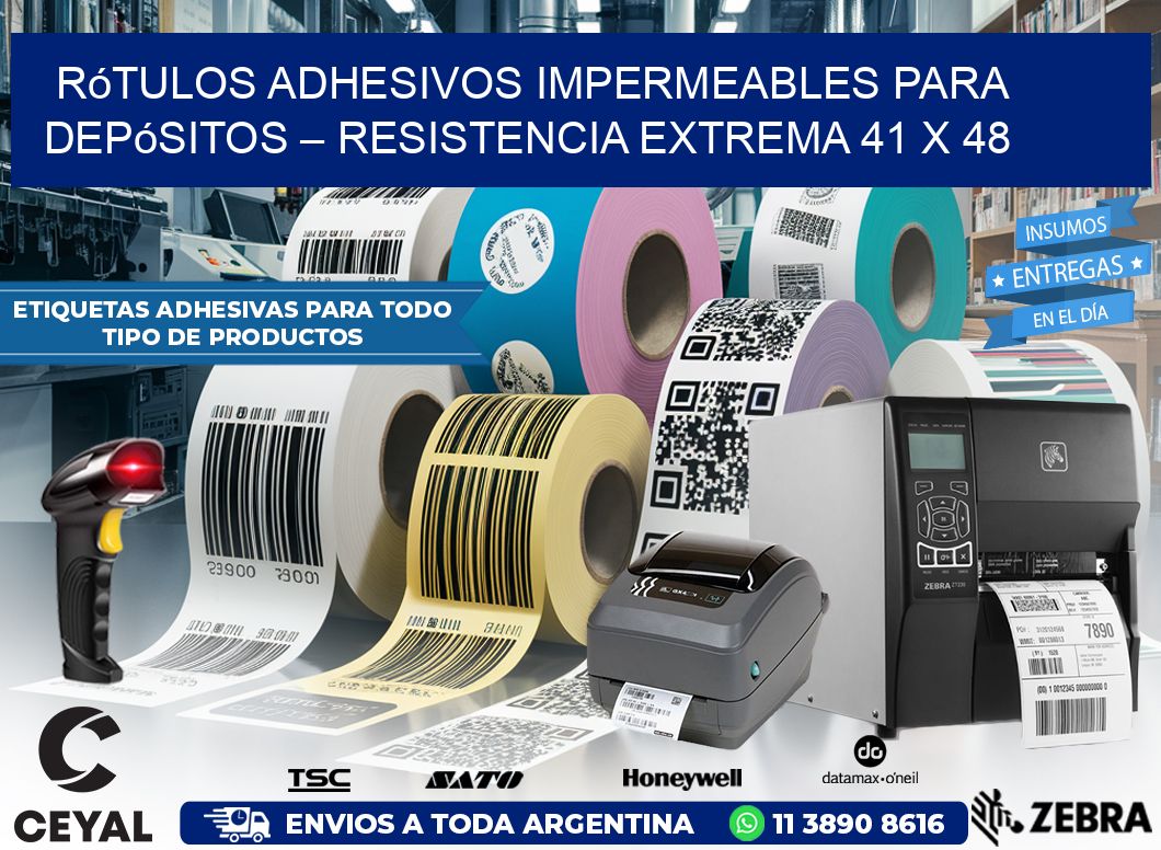 Rótulos Adhesivos Impermeables para Depósitos – Resistencia Extrema 41 x 48