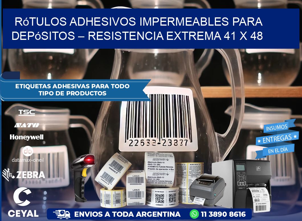 Rótulos Adhesivos Impermeables para Depósitos – Resistencia Extrema 41 x 48