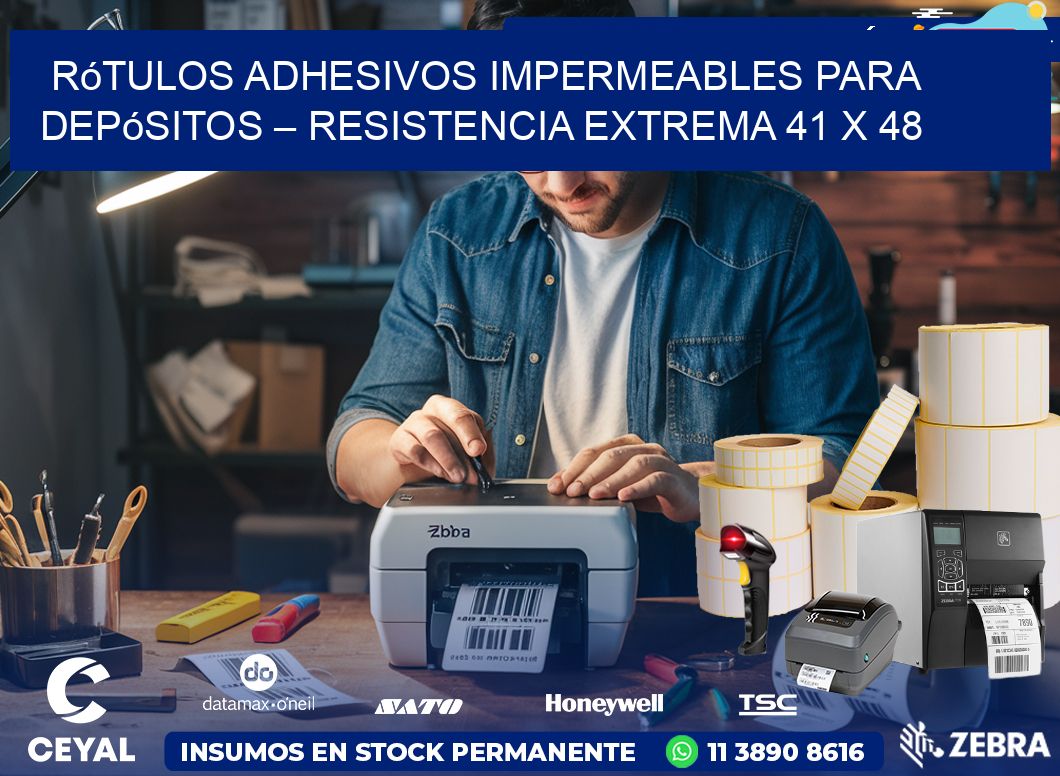 Rótulos Adhesivos Impermeables para Depósitos – Resistencia Extrema 41 x 48