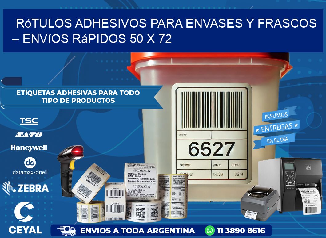 Rótulos Adhesivos para Envases y Frascos – Envíos Rápidos 50 x 72