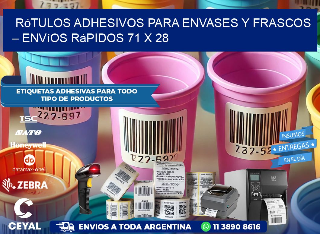 Rótulos Adhesivos para Envases y Frascos – Envíos Rápidos 71 x 28